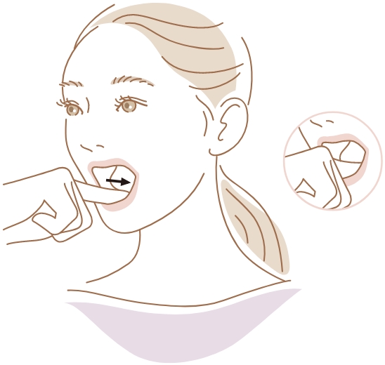 左右×3秒ずつ、下あごの裏の「舌下腺」を人指し指でなぞります。