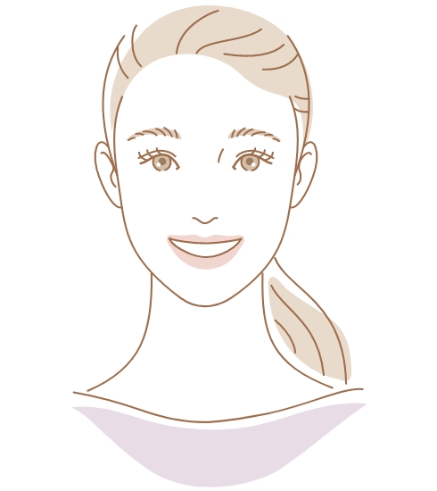 お顔の筋肉がほぐれると、ほら、笑顔美人に。